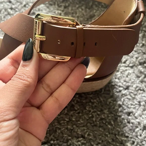 MICHAEL Michael Kors Brown Leather Espadrille Sandals - Picture 6 of 11